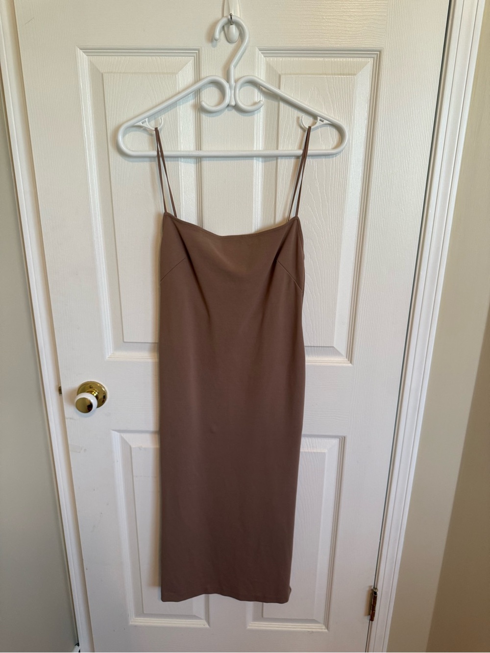 Babaton Taupe Slip Midi Dress